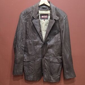 Leather blazer jacket by Wilsons